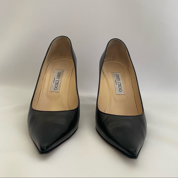 Jimmy Choo Black Kid Leather Pointy Toe Pump - Picture 3 of 9